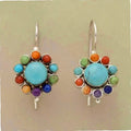 Multicolored Round Earrings in Turquoise
